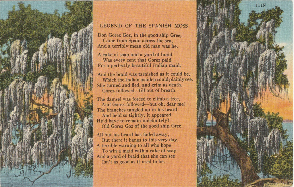 Legend of the Spanish Moss - Postcard, c. 1940s