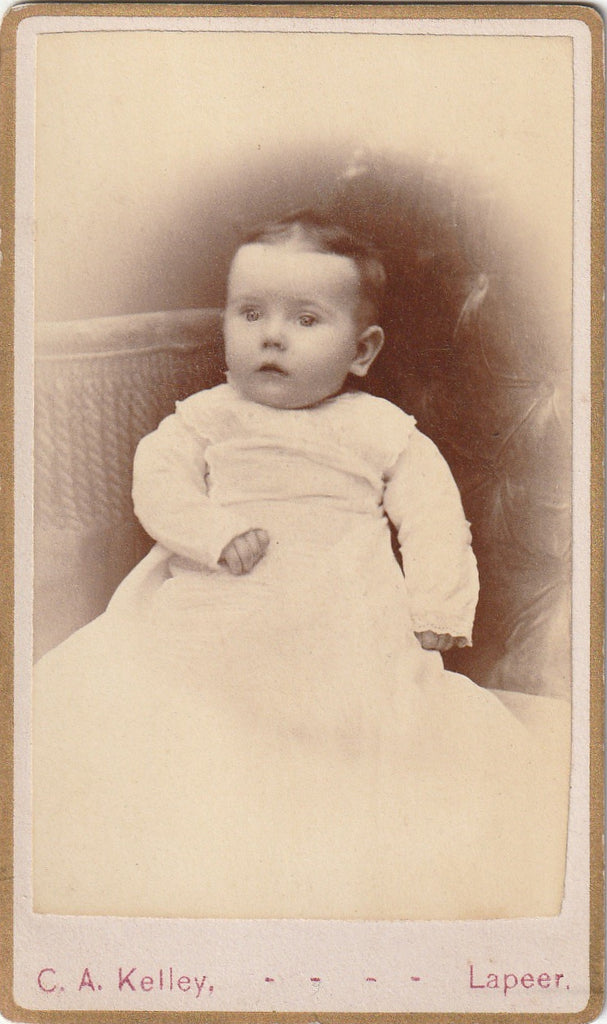 Lena Hoyt Meiner - Identified Victorian Baby - C. A. Kelly - CDV Photo, c. 1800s