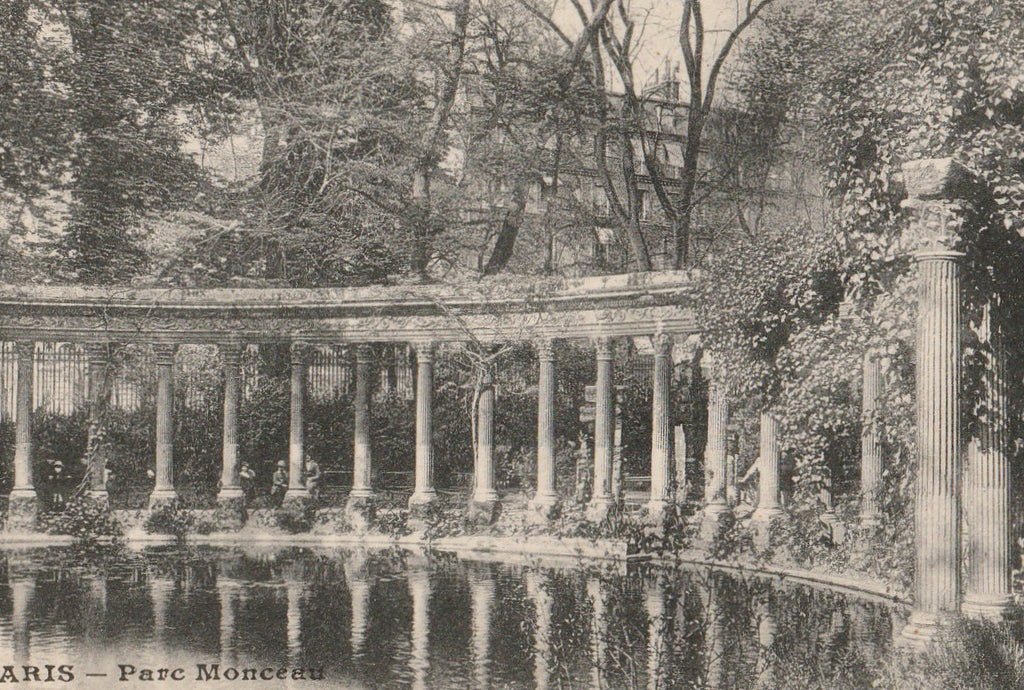 Les Colonnades Parc Monceau, Paris Antique Postcard Close Up