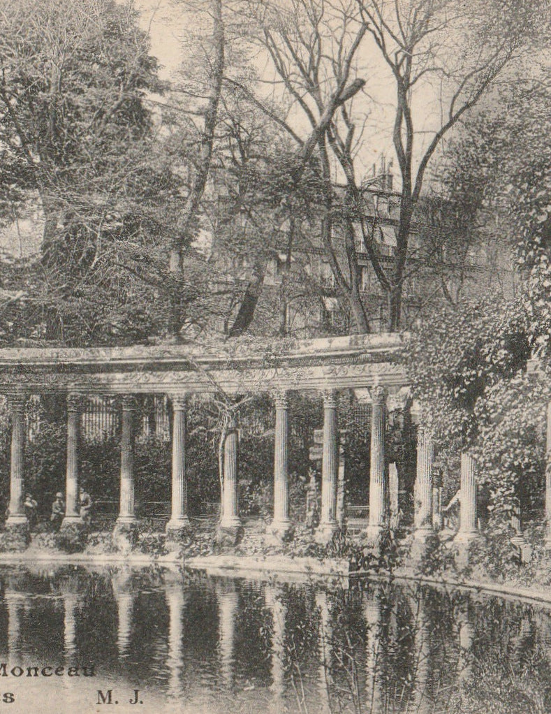 Les Colonnades Parc Monceau, Paris Antique Postcard Close Up 3