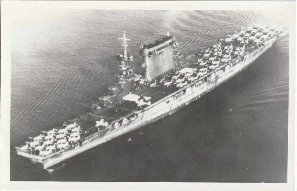 Lexington CV-2 - WWII Aircraft Carrier - RPPC, c. 1950s