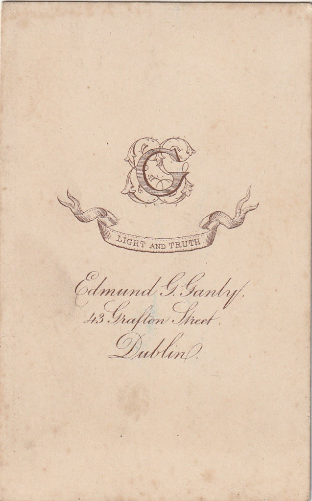 Light and Truth - Edmund G. Ganly - Dublin, Ireland - CDV Photo, c. 1800s Back