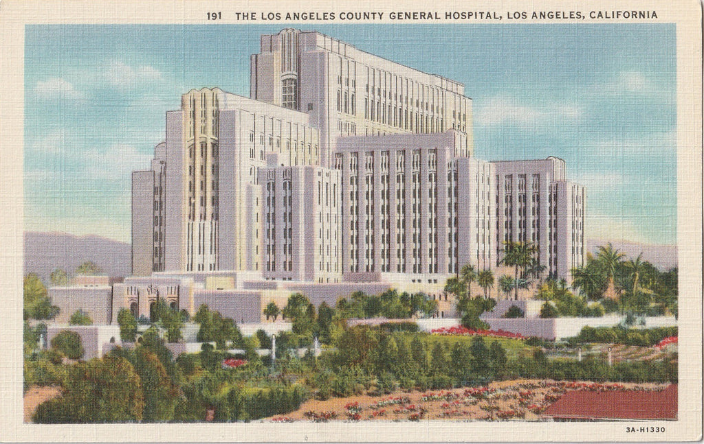 Los Angeles County General Hospital California Postcard