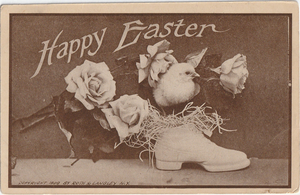 Lucky Easter Shoe Antique Postcard