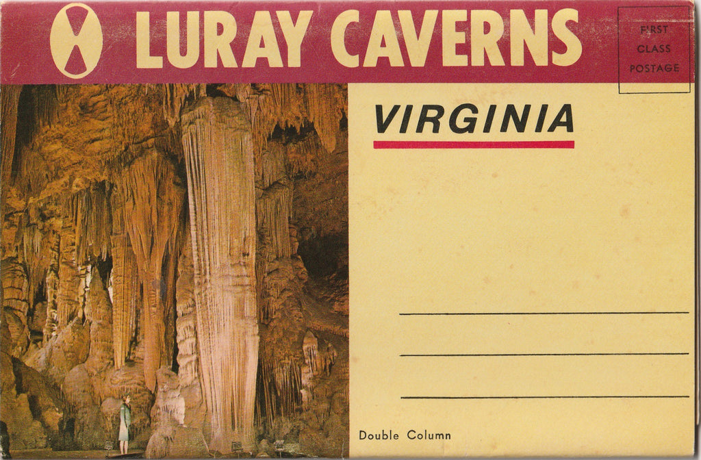 Luray Caverns Virginia Fold-Out Postcard c. 1950s