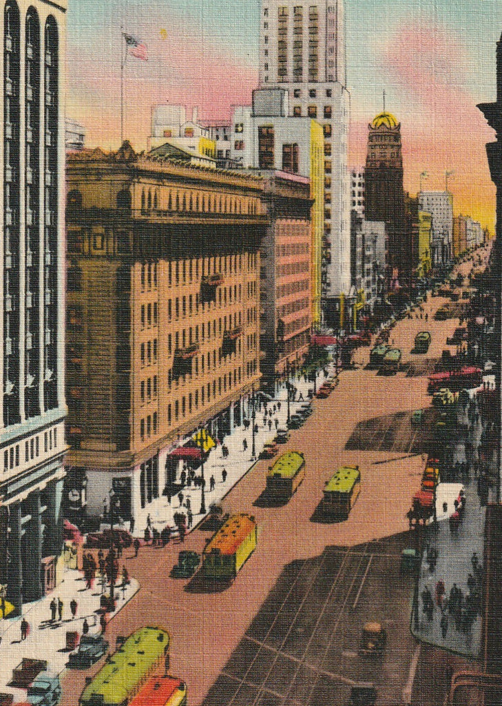 Market Street San Francisco CA Vintage Postcard Close Up