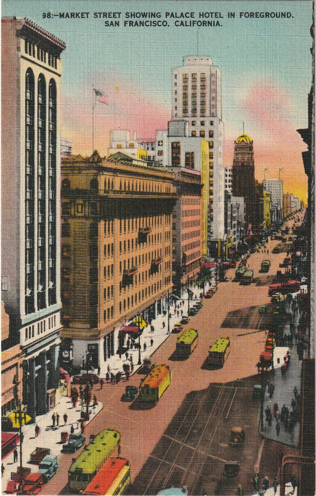 Market Street San Francisco CA Vintage Postcard