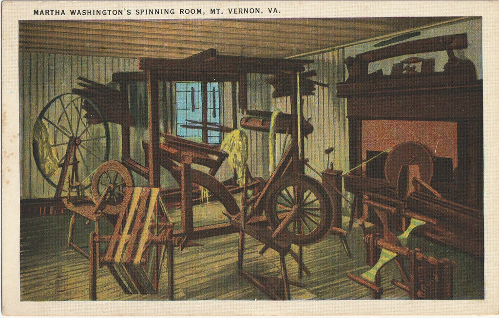 Martha Washington's Spinning Room Mt. Vernon VA Postcard