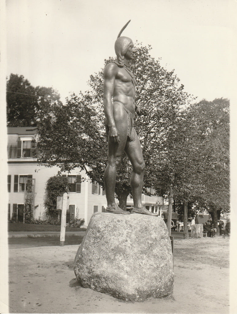 Massasoit Ousamequin Statue - Plymouth, Mass - Photo, c. 1920s
