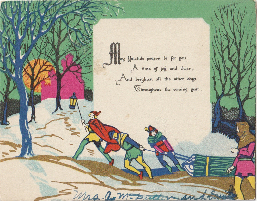 May Yuletide Season Be For You A Time Of Joy and Cheer - Card, c. 1930s