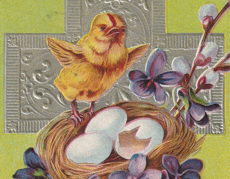 May Your Easter Be A Happy One Antique Postcard Close Up 2