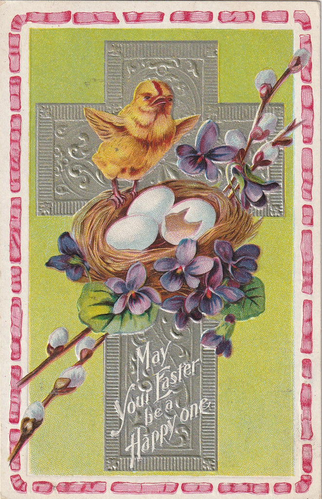 May Your Easter Be A Happy One Antique Postcard
