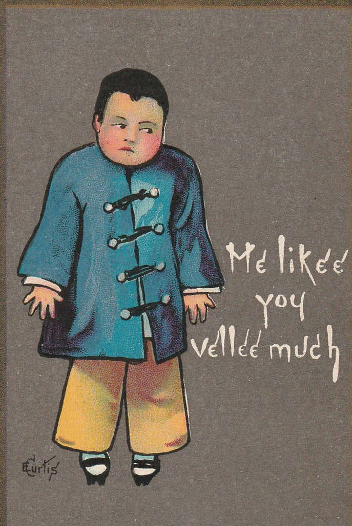 Me Likee You Vellee Much E. Curtis Antique Postcard Close Up
