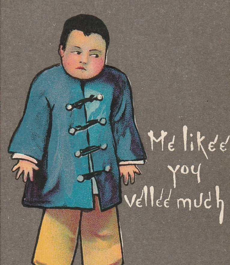 Me Likee You Vellee Much E. Curtis Antique Postcard Close Up 2