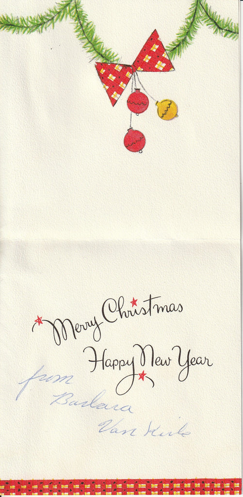 Merry Christmas - Happy New Year - Hallmark Card, c. 1950s Inside