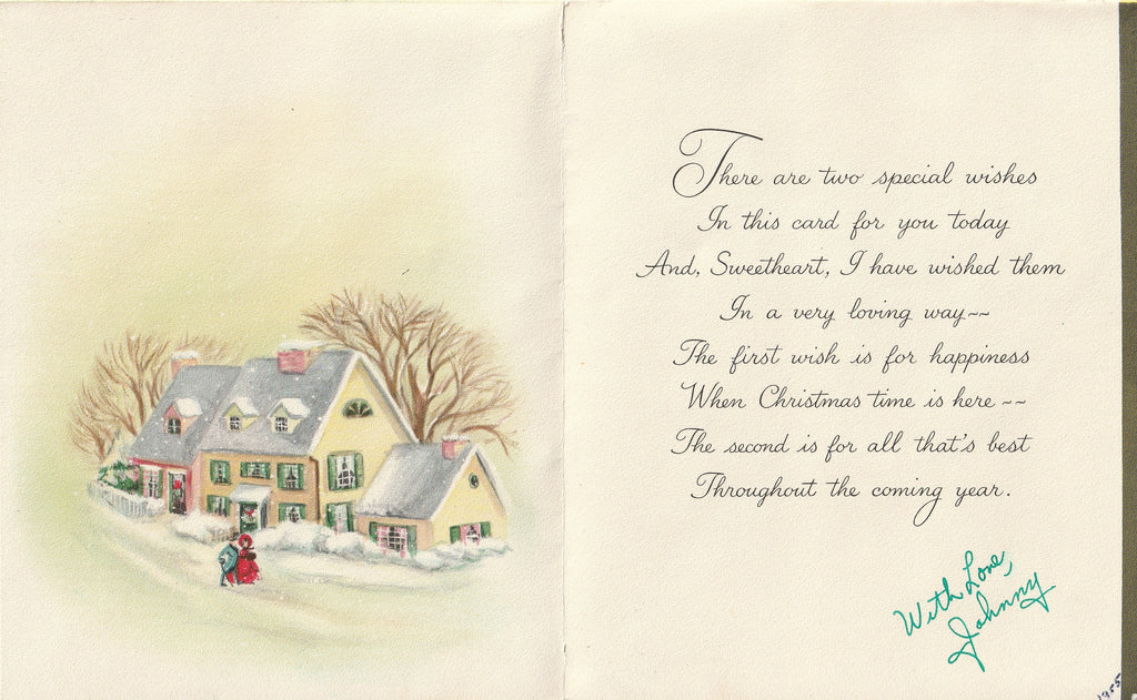Merry Christmas Sweetheart - Hallmark Card, c. 1950s Inside