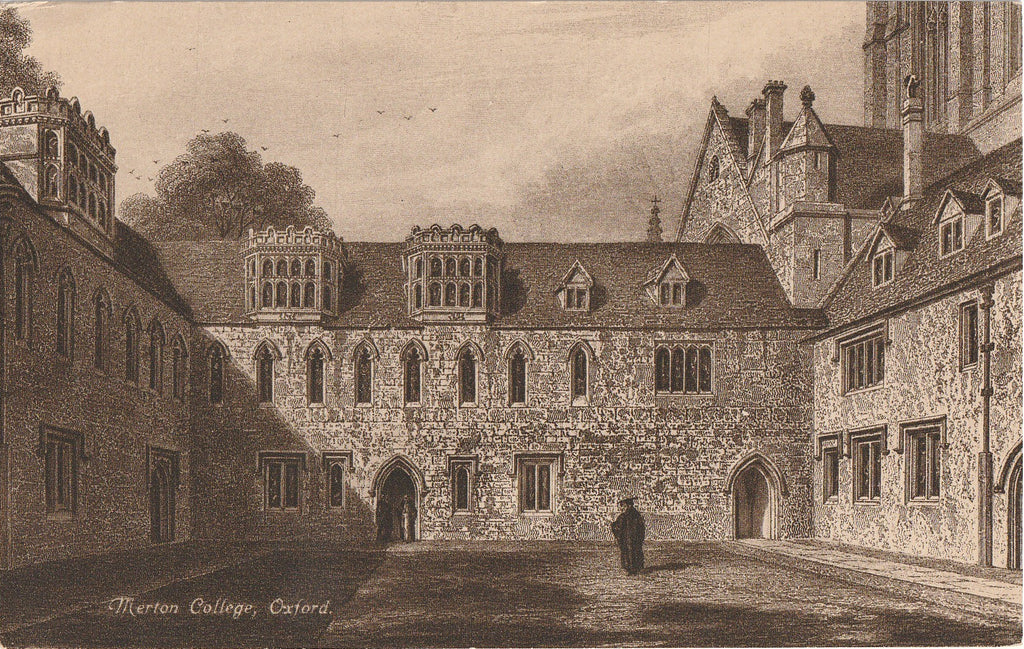 Merton College Oxford, England - Antique Postcard