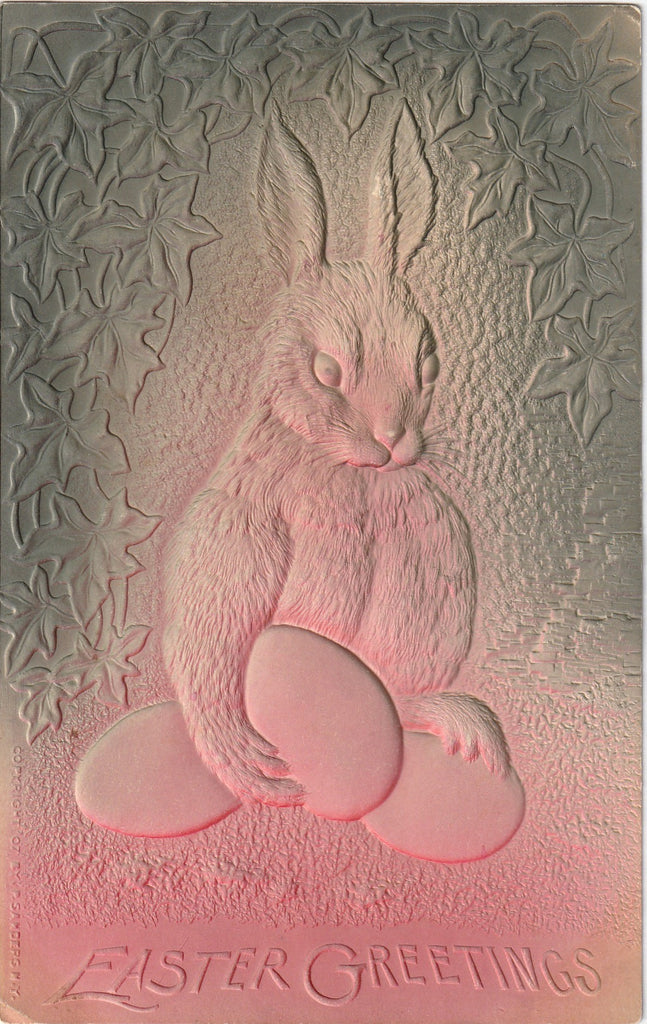 Mighty Easter Bunny P Sanders Postcard