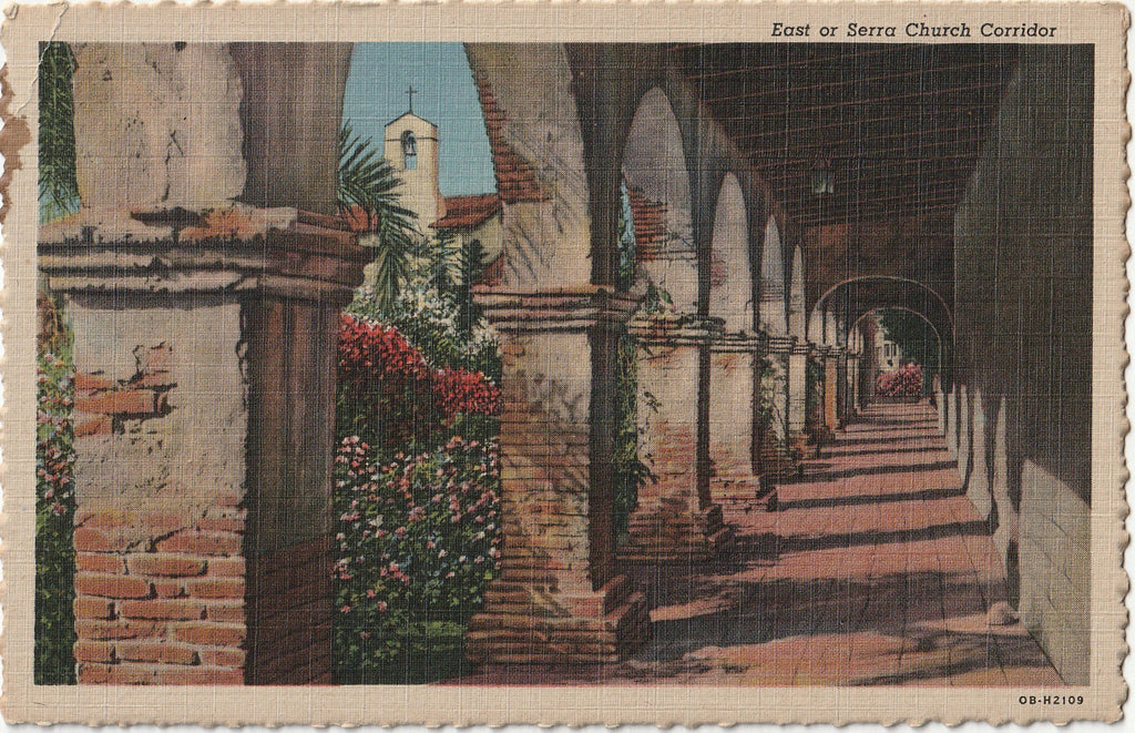 Mission San Juan Capistrano - Serra Chapel - California - Postcard, c. 1930s