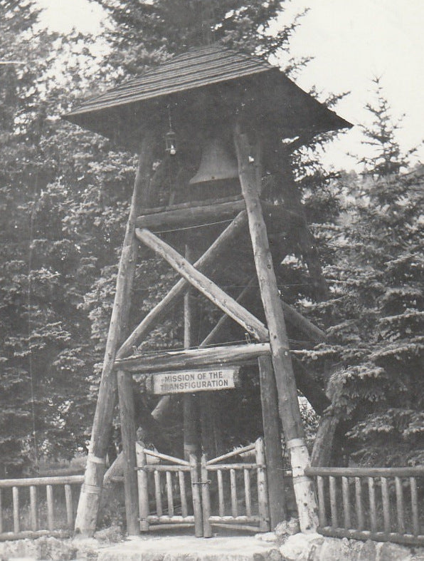 Mission of the Transfiguration Bell Tower - Church - Evergreen, Colorado - Snapshot, c. 1940s Close Up