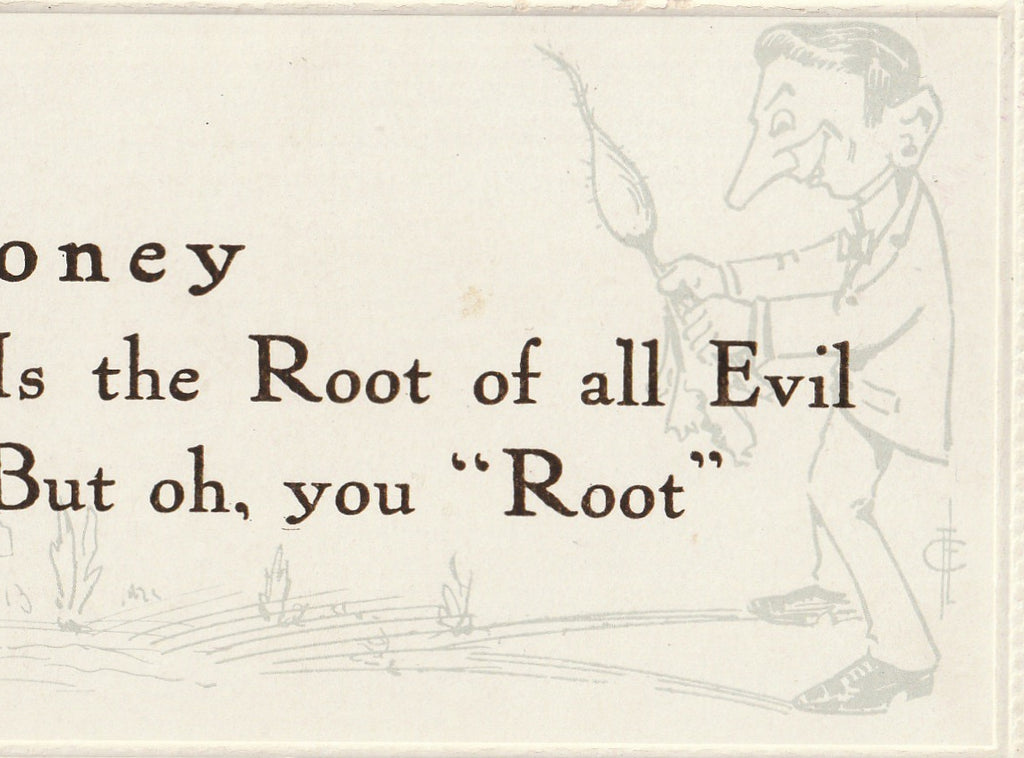 Money Is The Root Of All Evil Frederick L Cavally Postcard Close Up