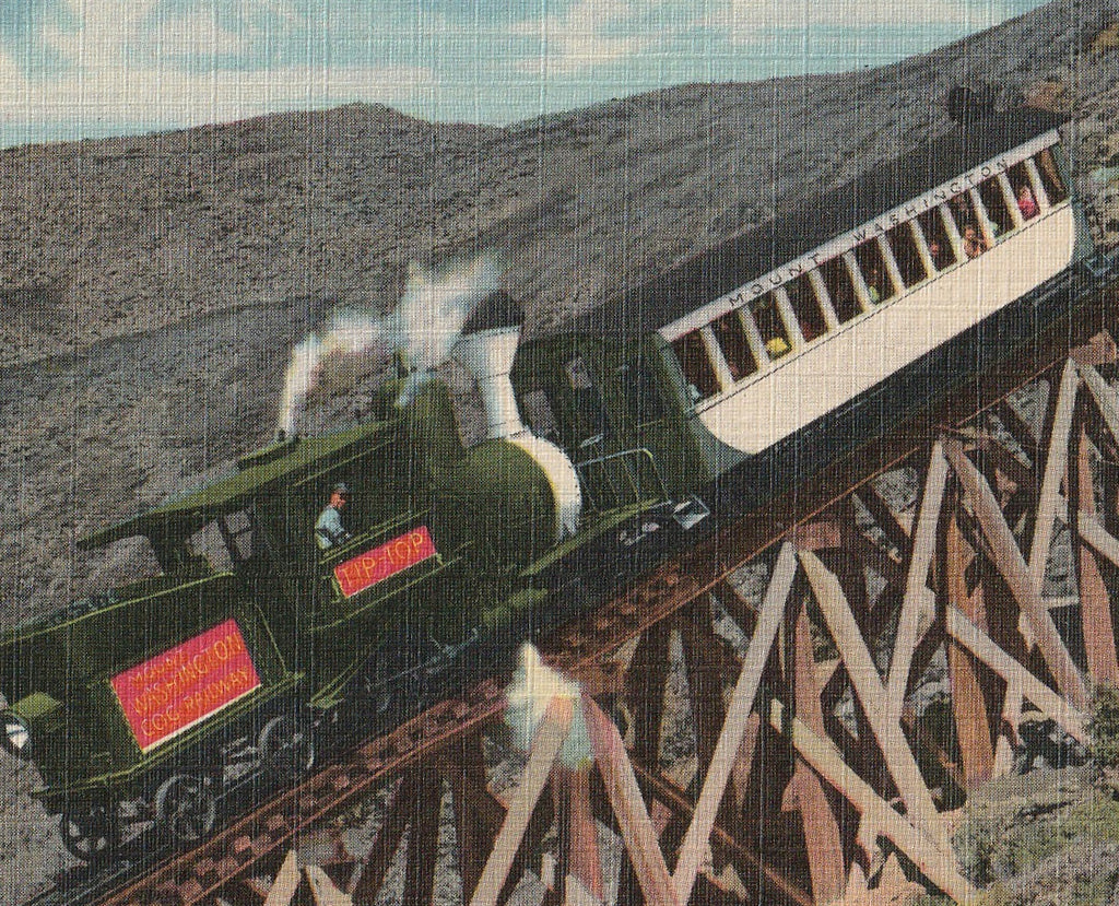 Mount Washington Cog Railway Postcard Close Up