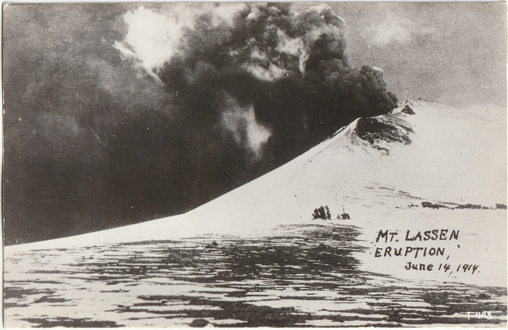 Mt. Lassen Volcano Eruption - June 14, 1914 - California - RPPC, c. 1950s
