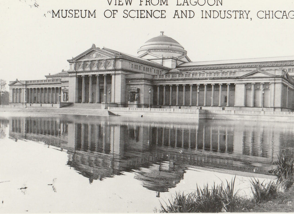 Museum of Science and Industry Lagoon Chicago RPPC Close Up