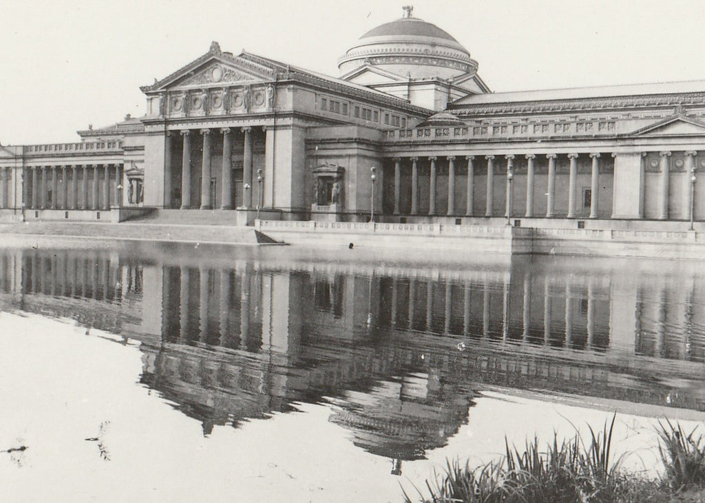 Museum of Science and Industry Lagoon Chicago RPPC Close Up 2