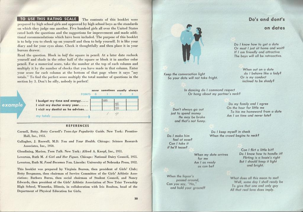 My Reflections - Analyze and Rate Yourself - National Dairy Council - Elmer Jacobs - Booklet, c. 1958 - How To Use This Rating Scale