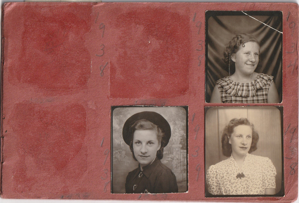 My Snapshots 1939 - 1944 Photo Booth Portraits Album Page 1