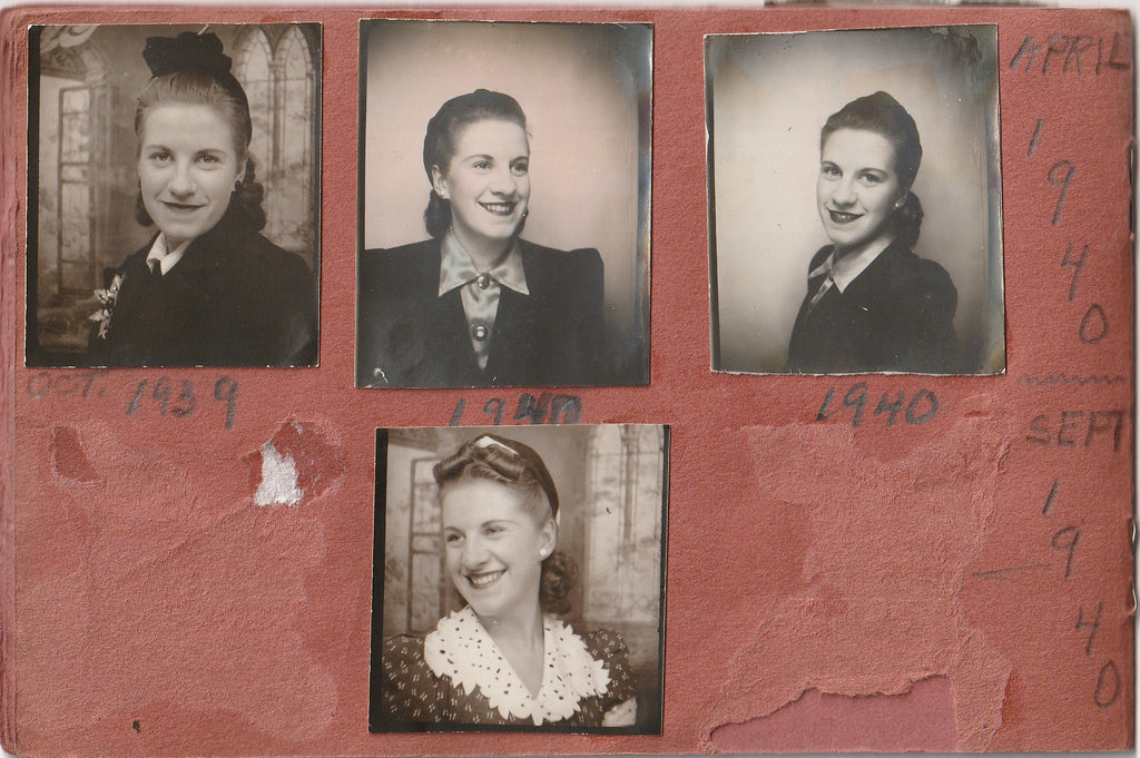 My Snapshots 1939 - 1944 Photo Booth Portraits Album Page 4