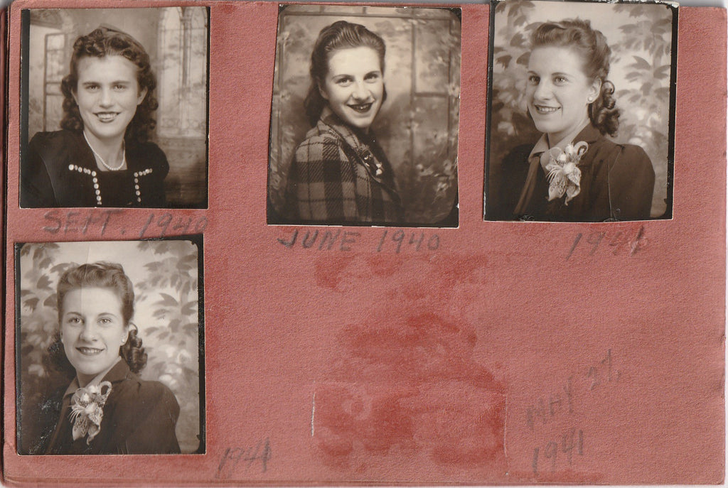 My Snapshots 1939 - 1944 Photo Booth Portraits Album Page 6
