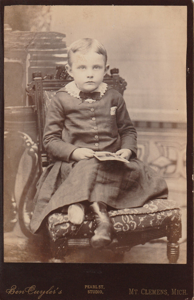Victorian Boy Mt Clemens Michigan Cabinet Photo