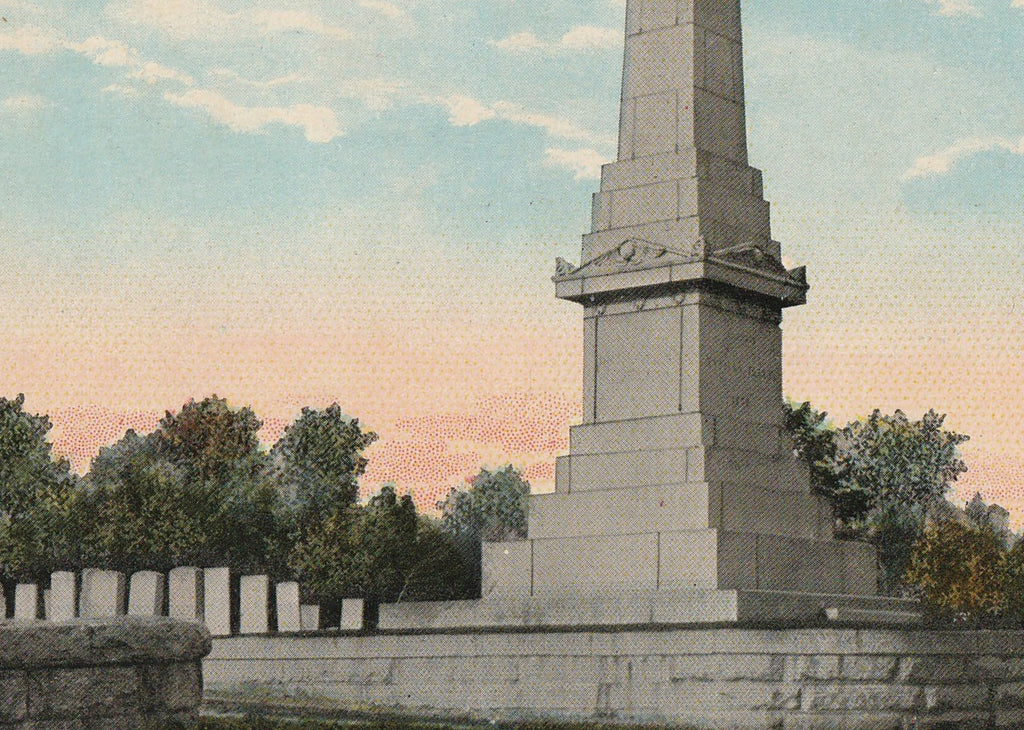 Nathan Hale Monument Coventry Connecticut Antique Postcard Close Up 2