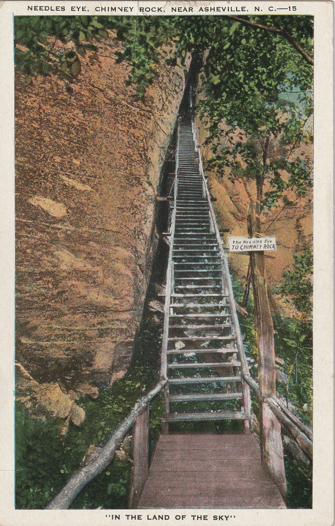 Needles Eye, Chimney Rock - Asheville, North Carolina Postcard