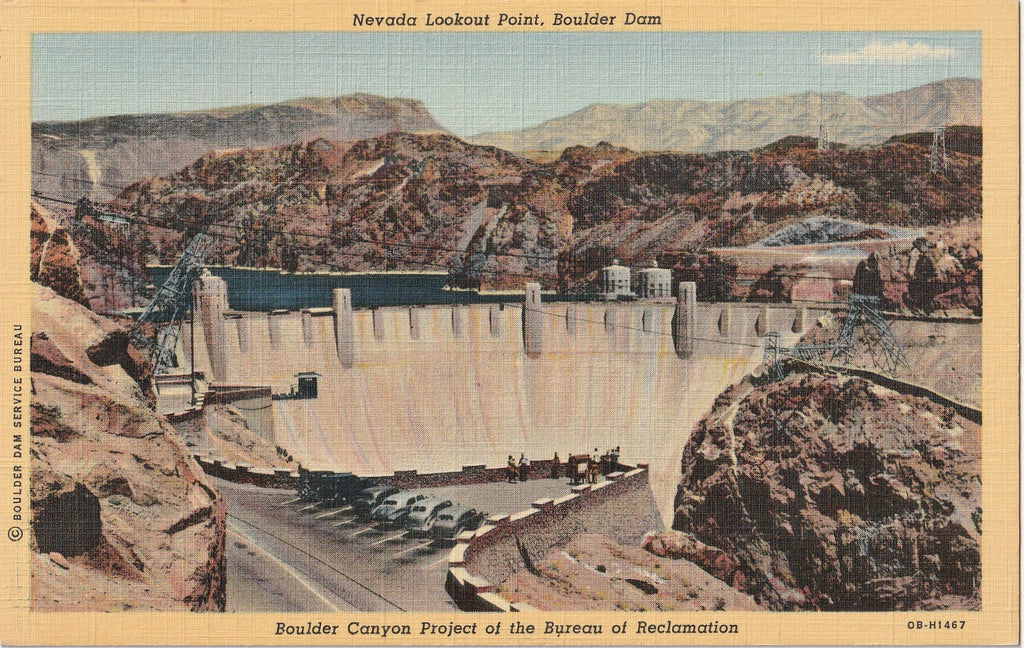 Nevada Lookout Point Boulder Dam Postcard