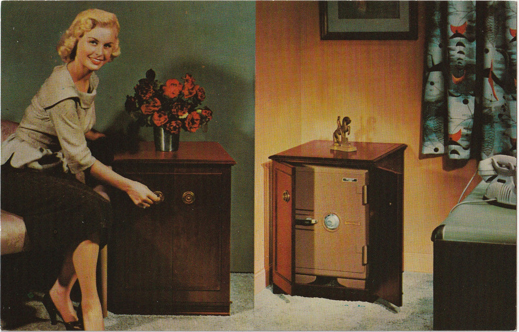 Cabinet-Safe Combination, New And You Need It - John D. Brush & Co. - Postcard, c. 1950s