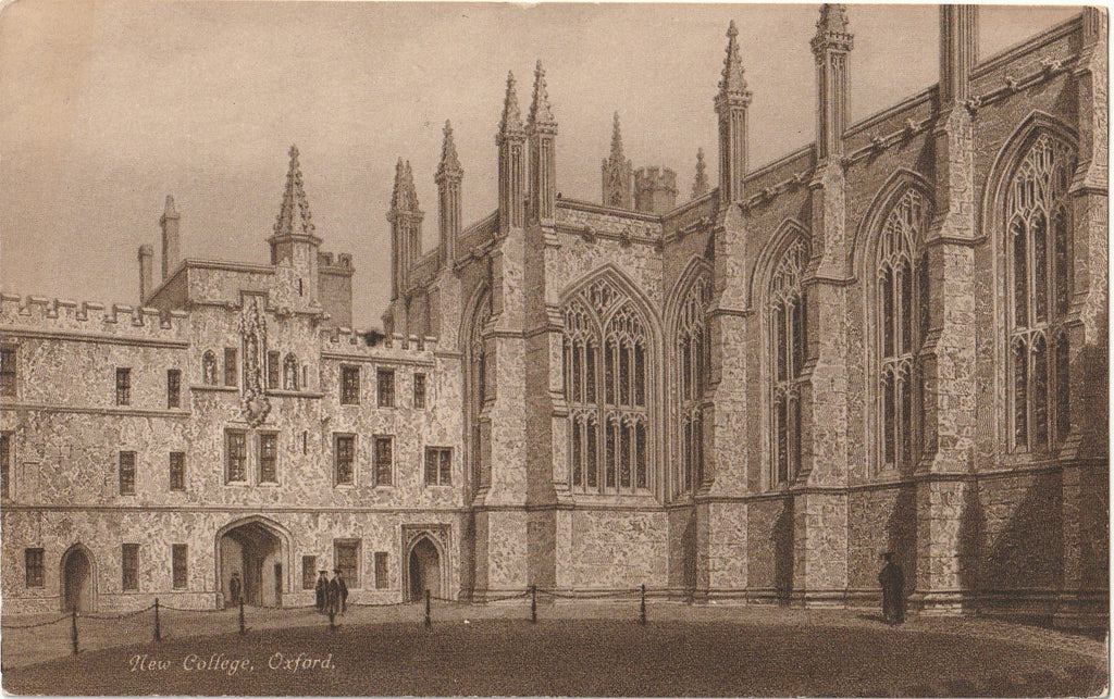 New College Oxford, England - Antique Postcard