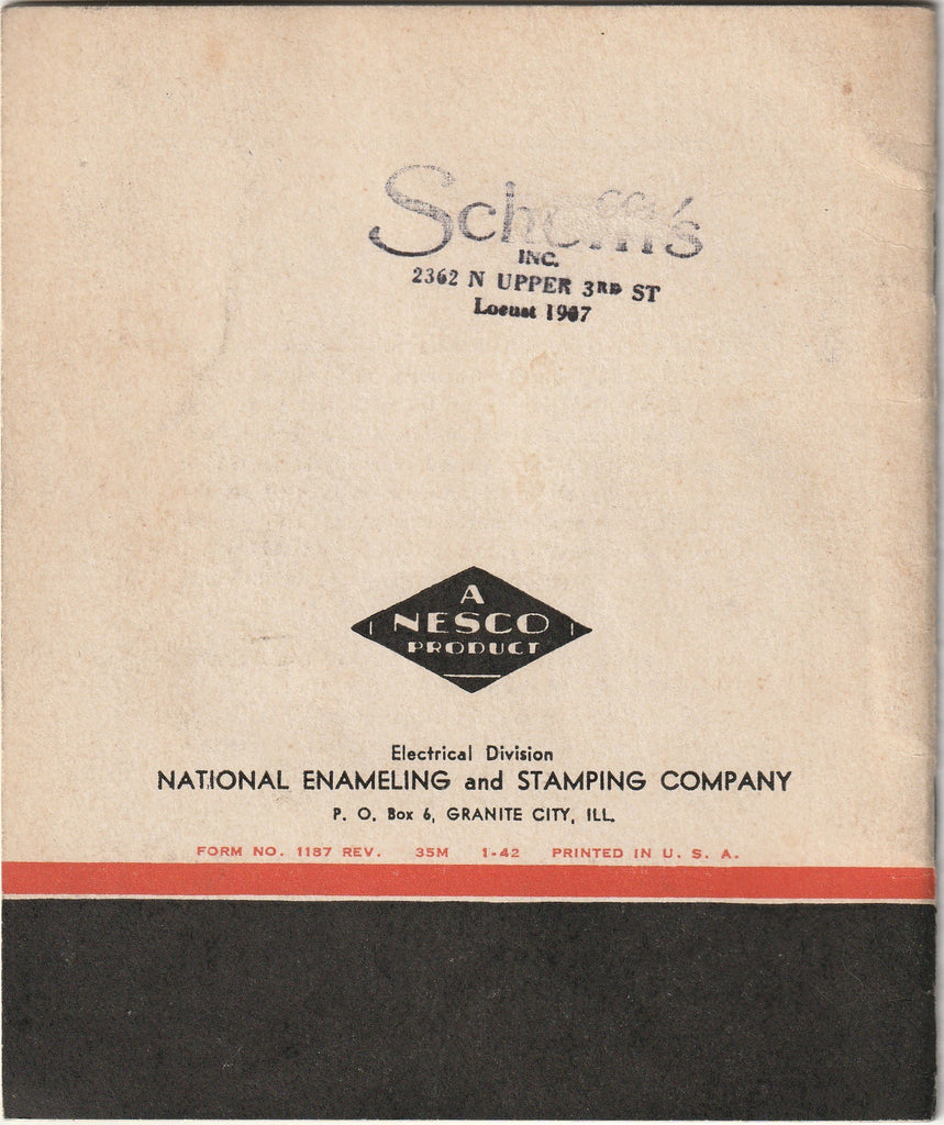 New Modern Way of Nesco Electric Cooking - Booklet, c. 1940s Back