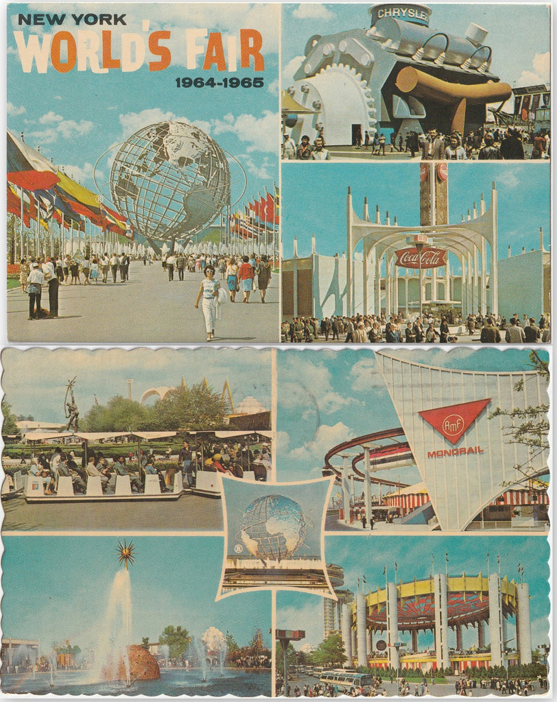 New York World's Fair 1964-1965 Postcard Chrome Postcards SET of 2 