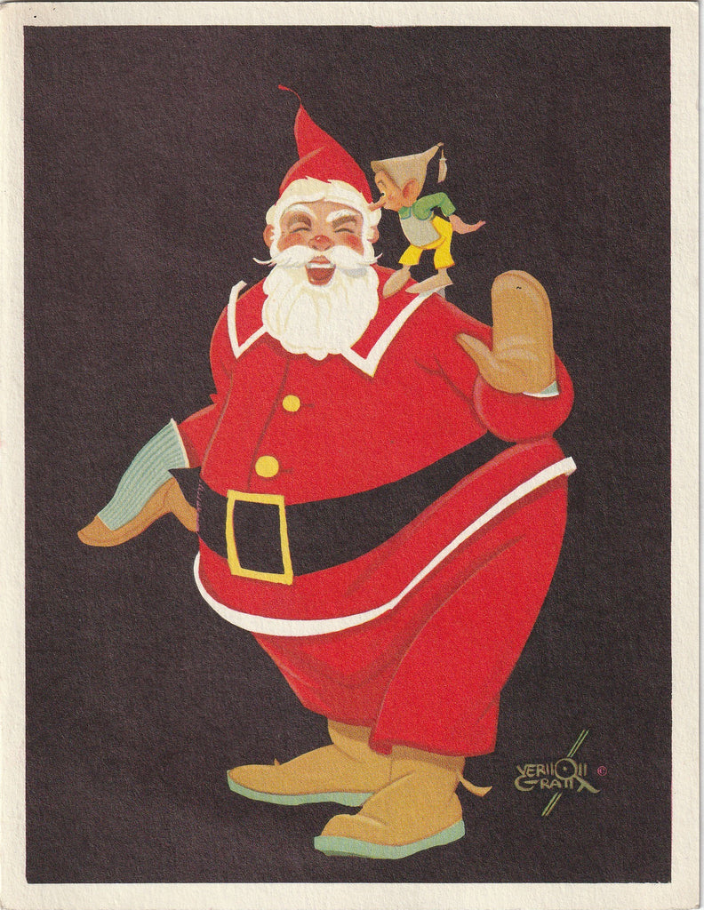 Nick and Gnome Share a Secret - Vernon Grant - Christmas Card, c. 1953