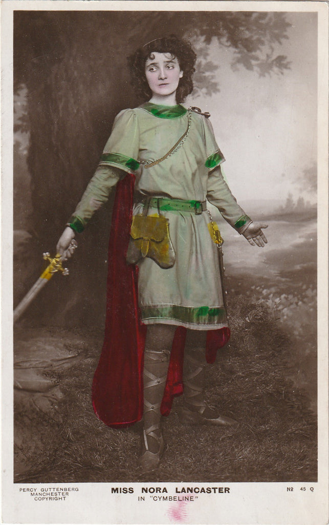 Nora Lancaster in Cymbeline - Tinted RPPC, c. 1910s