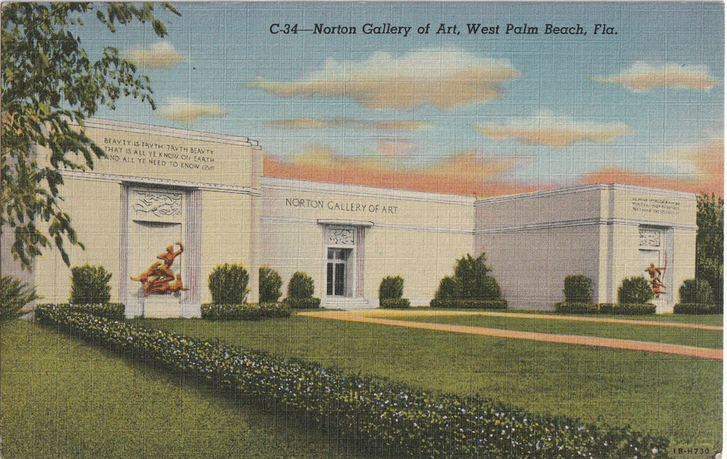 Norton Gallery of Art - West Palm Beach, Florida - Postcard, c. 1940s
