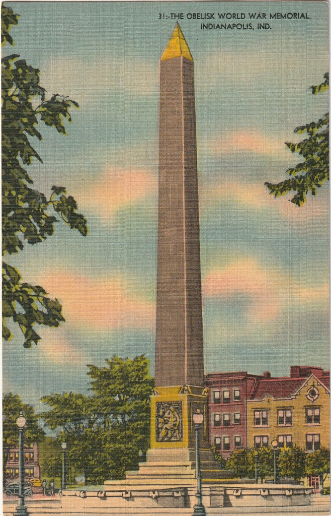 Obelisk World War Memorial Indianapolis IN Postcard