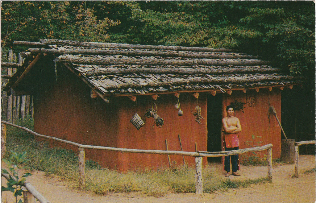 Oconaluftee Indian Village Cherokee North Carolina Postcard