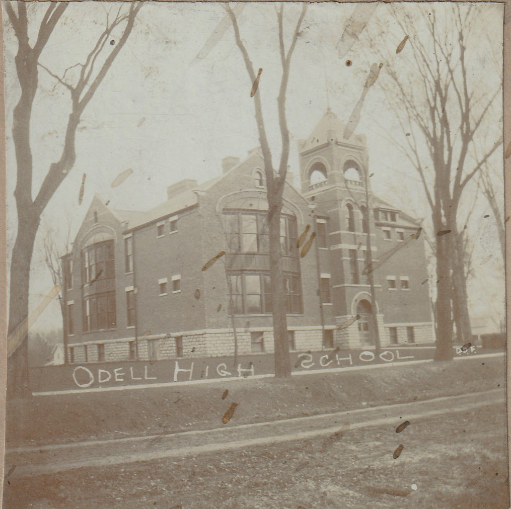 Odell High School Odell Illinois Cabinet Photograph Close Up