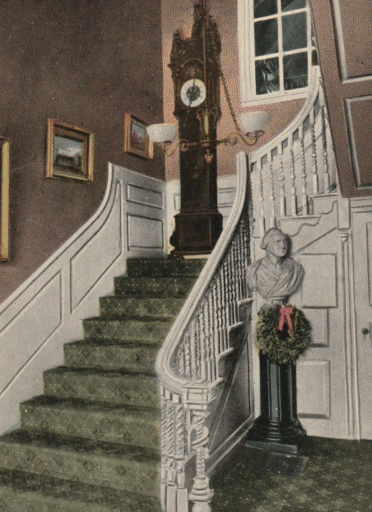 Old Clock On The Stairs Longfellow Postcard Close Up