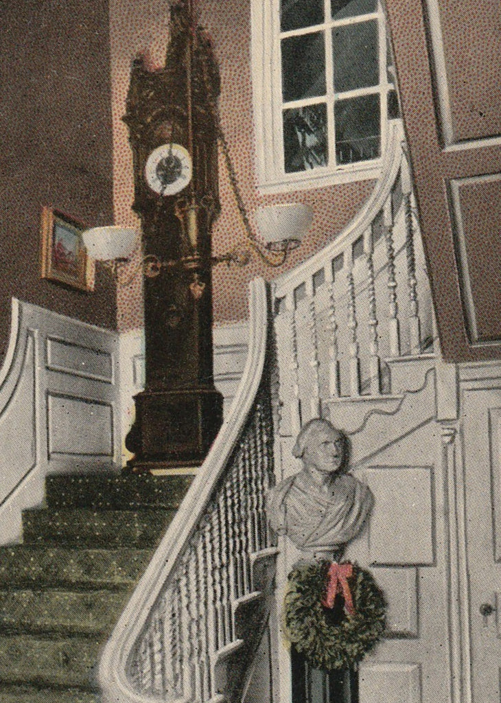 Old Clock On The Stairs Longfellow Postcard Close Up 2