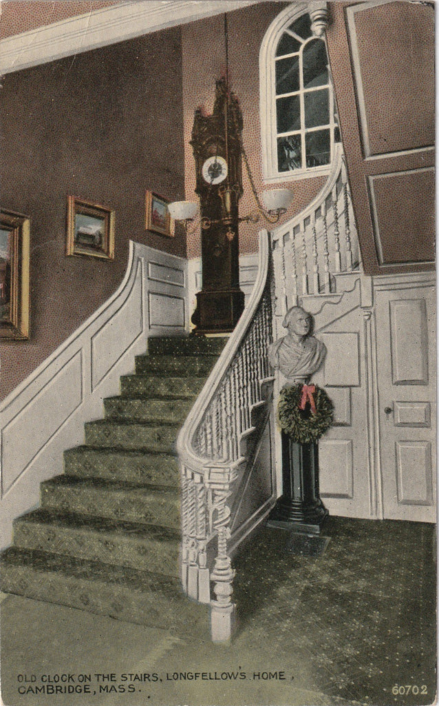 Old Clock On The Stairs Longfellow Postcard